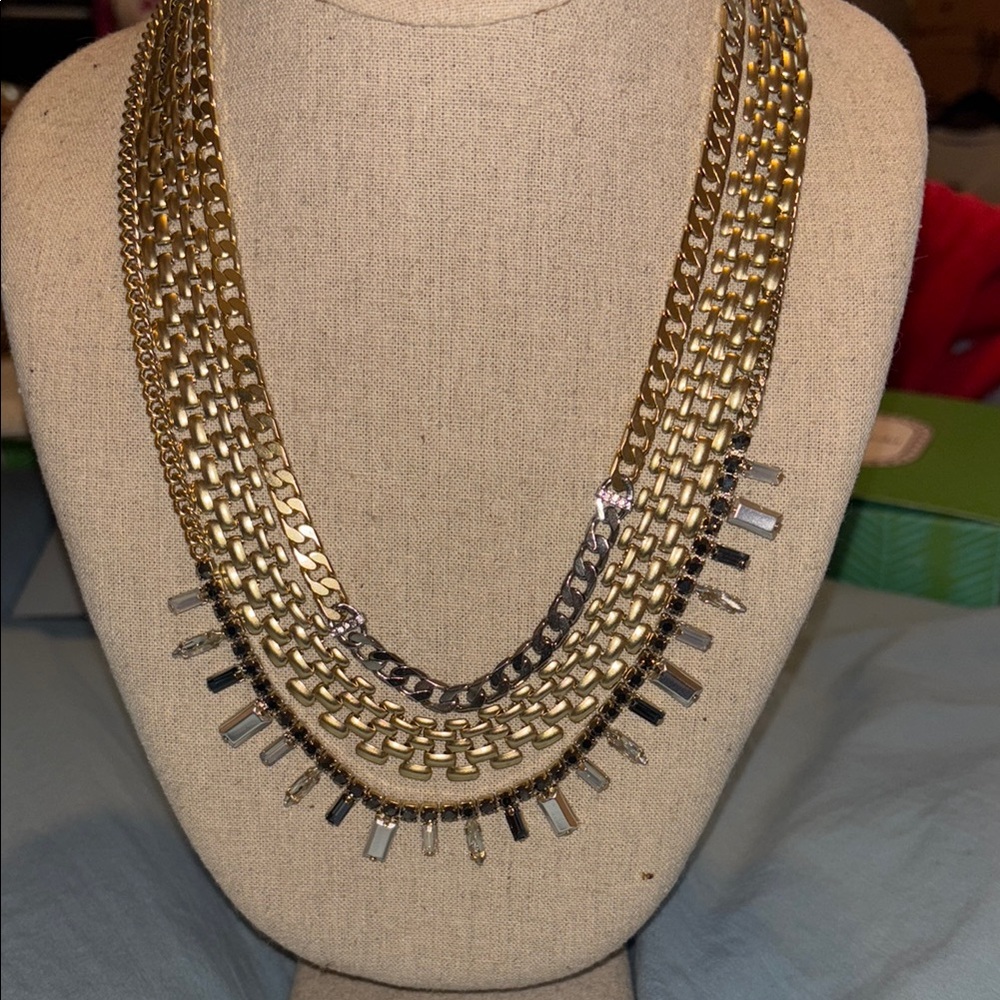 Stella & Dot Gold and Silver Statement Necklace